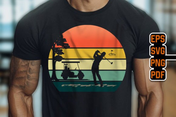 Golf Retro Graphics for T-Shirt Designs