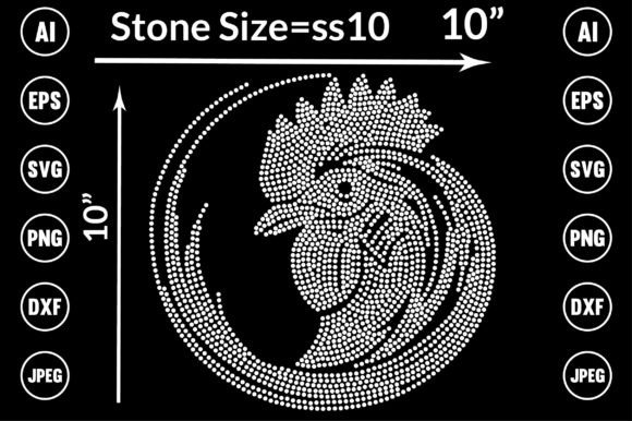 Hen Rhinestone Graphics for T-Shirt Designs