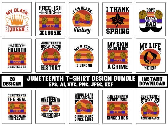 Juneteenth Design Bundle: Graphics & T-Shirt Designs