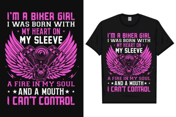 Lady Biker Graphics T-Shirt Designs Review