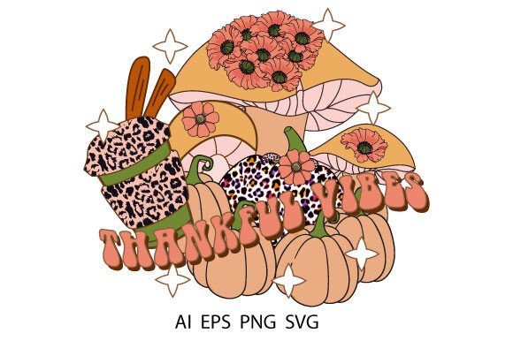 Retro Thanksgiving Graphics for T-Shirt Designs