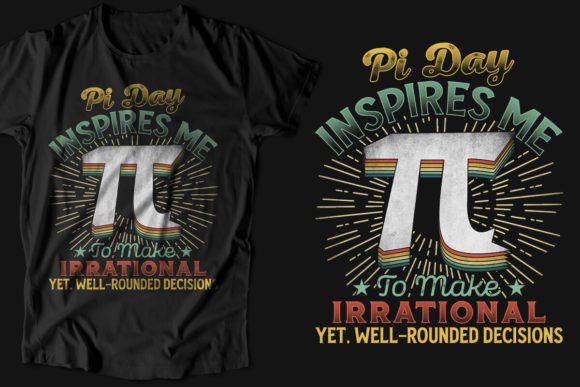 Retro Vintage Pi Day Graphics & T-Shirt Designs