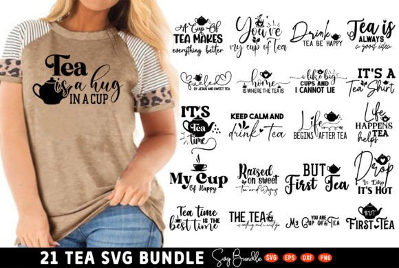 Tea Quotes SVG Bundle: Graphics & T-Shirt Designs