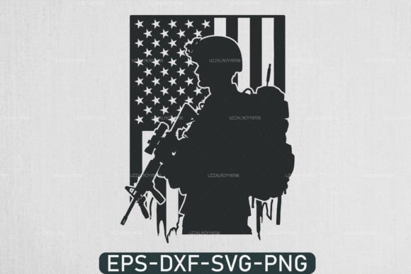 US Soldier with American Flag Svg Design Review